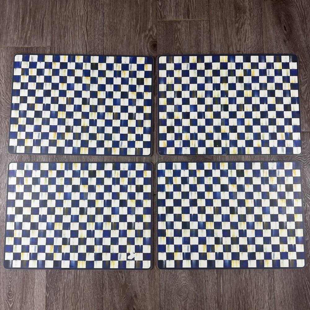 Set of 4 Mackenzie Child's Courtly Check Cork Backed Placemats